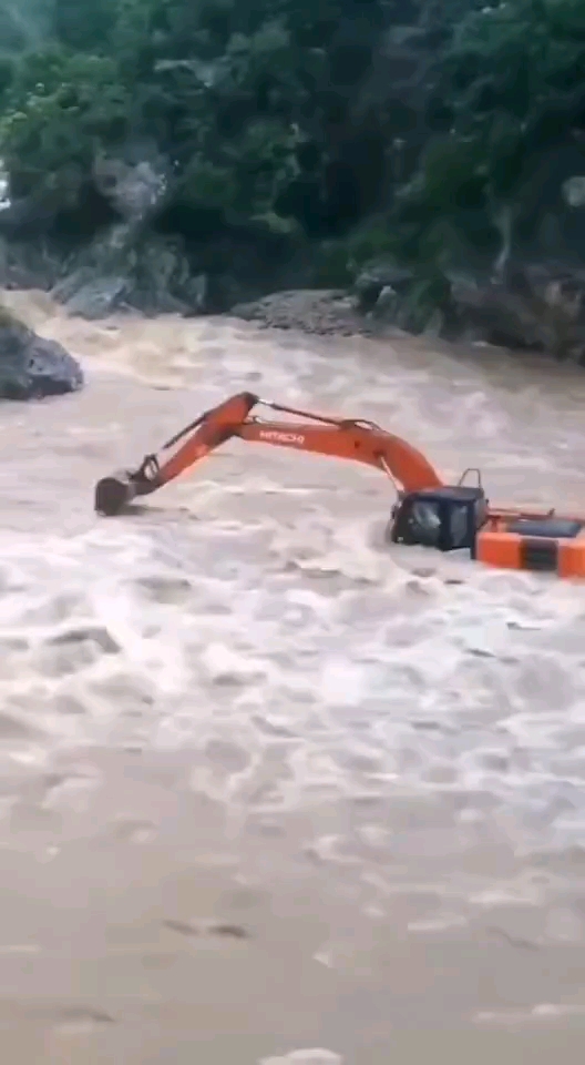 看到挖掘機(jī)安全上岸我就放心了