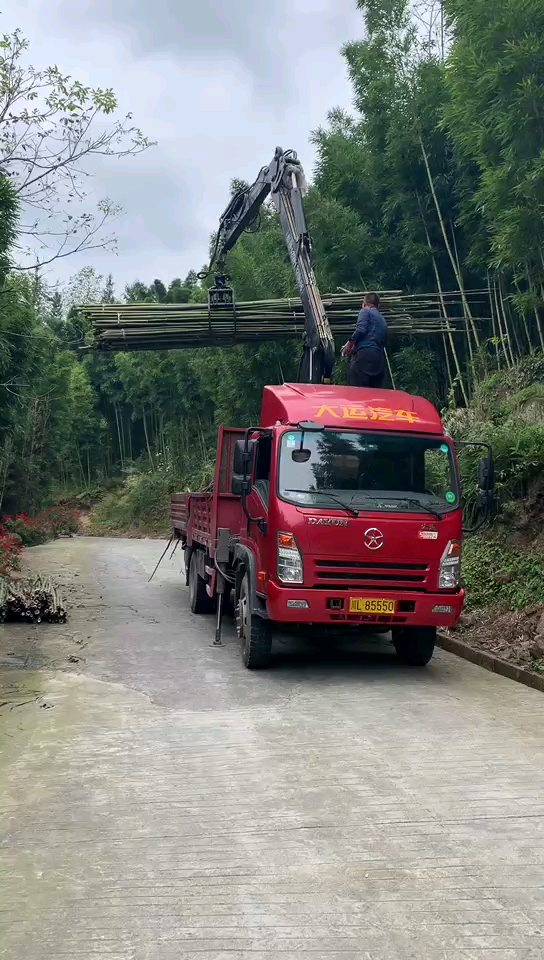 拉竹子的车图片