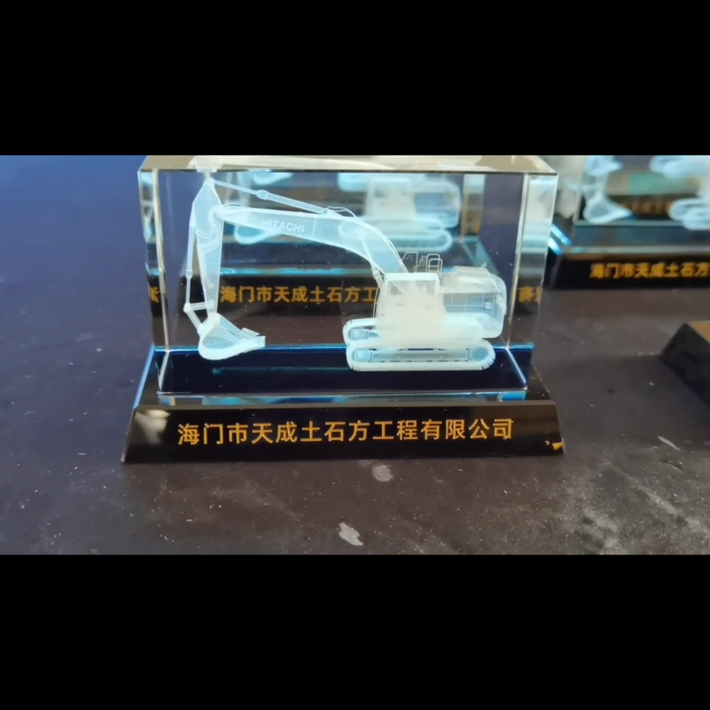 水晶内雕3D立体工程机械模型