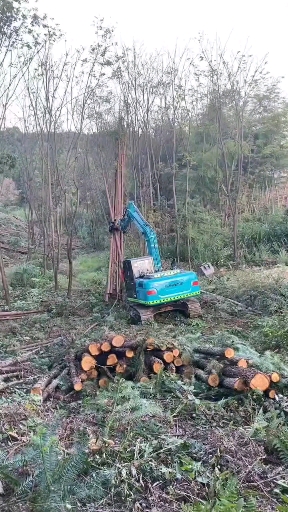 山河智能夹木器工作视频