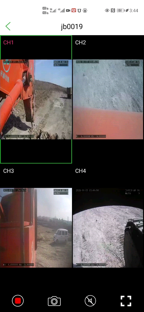 挖机远程监控 四个摄像头
