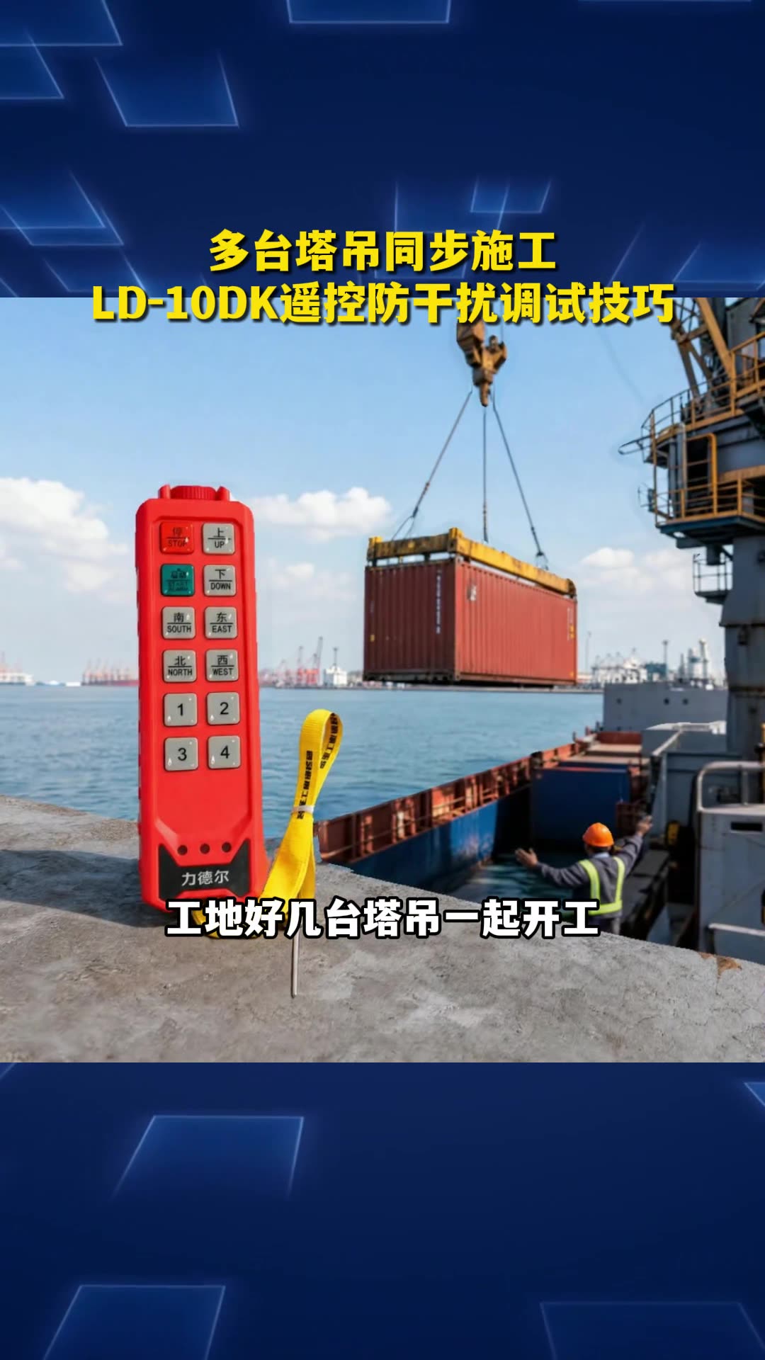 多台塔吊同步施工，LD-10DK工业遥控防干扰调试技巧